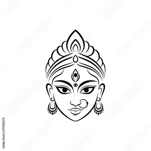 Happy navratri and durga puja indian traditional festival background design