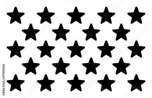 A Pattern of Black Stars on a White Background