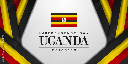 October 9 is Uganda Independence Day. Suitable for posters, banners, and social media. White background.