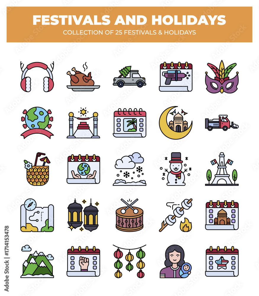 Obraz premium Festivals and Holidays. A Collection of 25 Global Celebrations