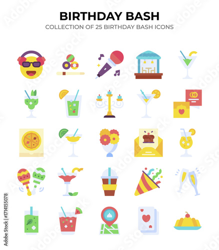 Birthday Bash. Collection of 25 Birthday Party Icons