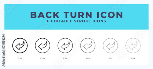 Back turn icon illustration vector with editable stroke.
