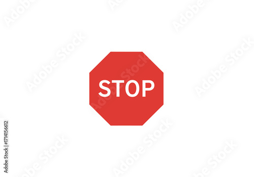 A red stop sign with white STOP text in the center