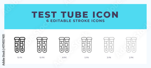 Est tube icon. Outline. Lineal icon symbol vector. Black outline.
