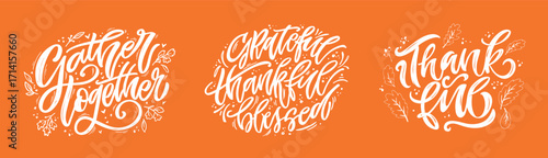 Happy ThanksGiving - Give Thanks - Be Grateful - cute hand drawn doodle lettering. For t-shirt print, mug, bag. 100% hand drawn vector