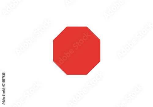 Red octagon on white