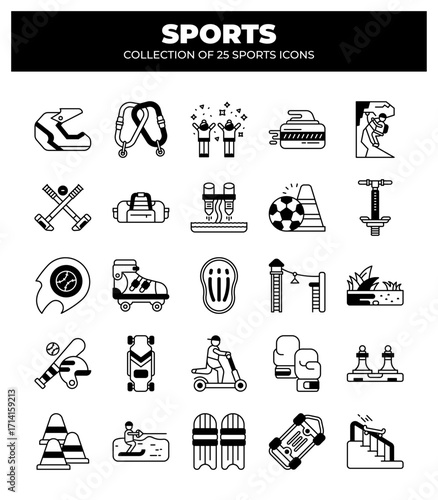 Collection of 25 Sports Icons. A Visual Guide to Summer and Winter Sports