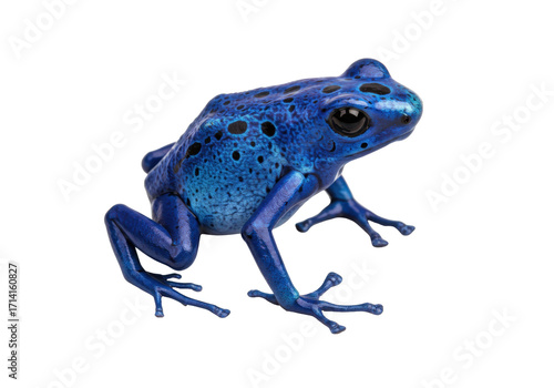 Foto Isolated Blue Poison Dart Frog Dendrobates azureus in Detail, Exotic Animal Spec