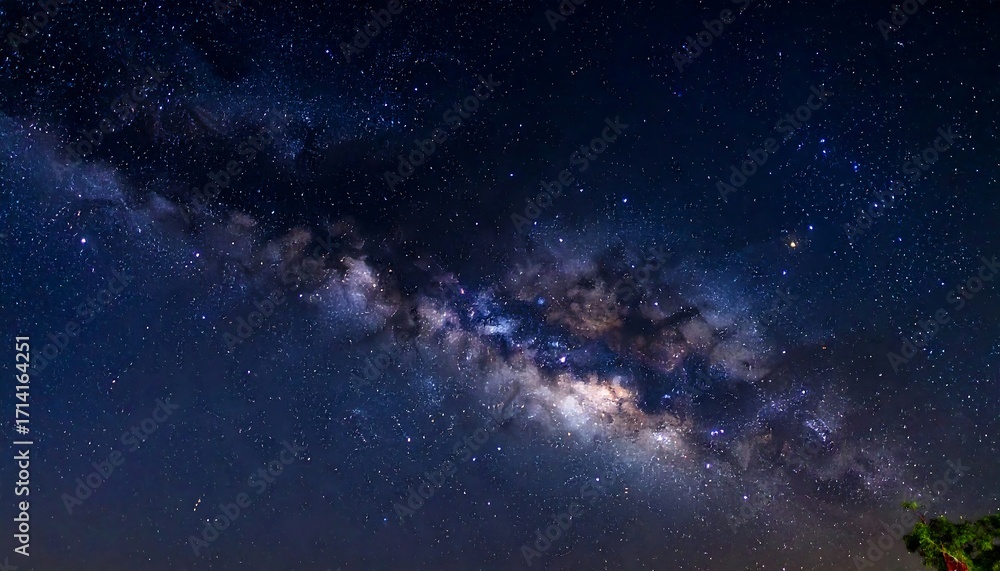 Fototapeta premium Breathtaking celestial panorama of the Milky Way galaxy at night.