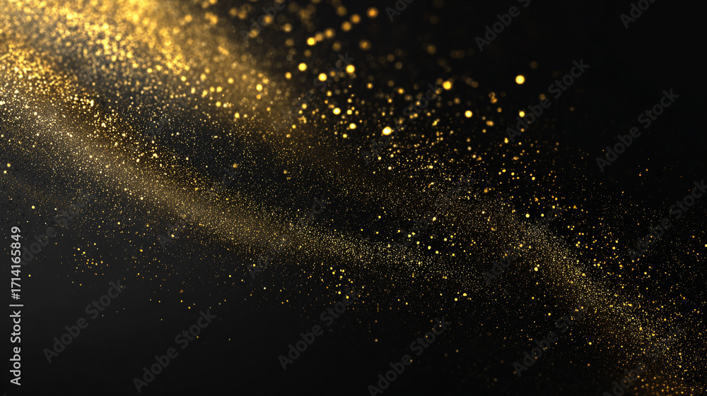 Fototapeta premium Dark gradient background with glowing golden dust