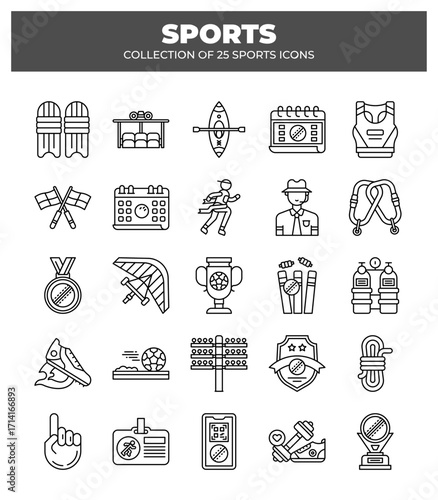 Collection of 25 Sports Icons. A Visual Guide to Various Summer and Winter Sports