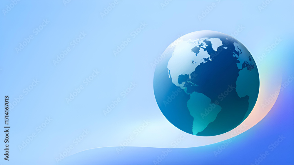 Fototapeta premium globe on blue background