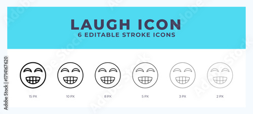 Laughing line icon. For web. And mobile app. Vector illustration.