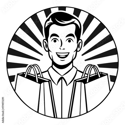 Retro illustration of a businessman with a hat and sunglasses