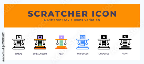 Scratcher icon set. Design elements for logo