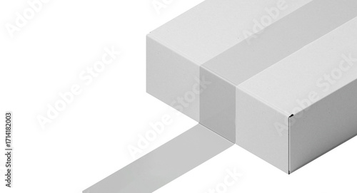 Cardboard Box with Adhesive Tape Mockup – Packaging Design Template, Shipping Carton Branding, Realistic 3D Product Presentation