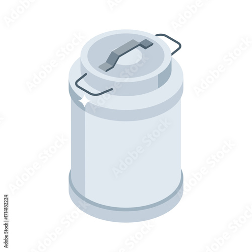 A handy isometric style icon of vintage milk can