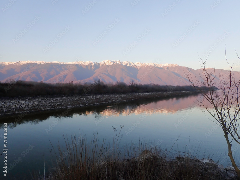 Fototapeta premium North Greece magical moment at Lake Kerkini