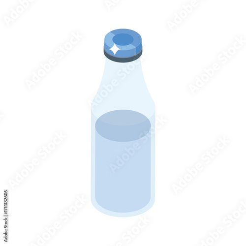 Easy to use isometric style icon of sealed milk bottle