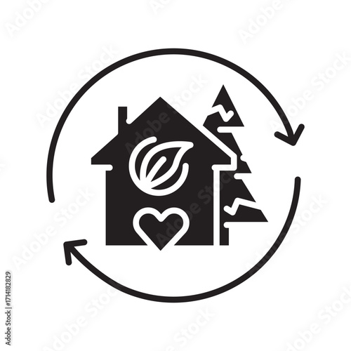 sustainable lifestyle color icon.