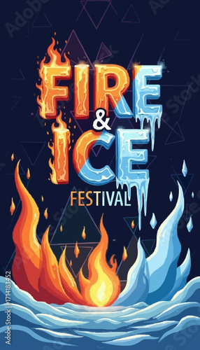 Dynamic Elemental Clash Fire and Ice Contrast