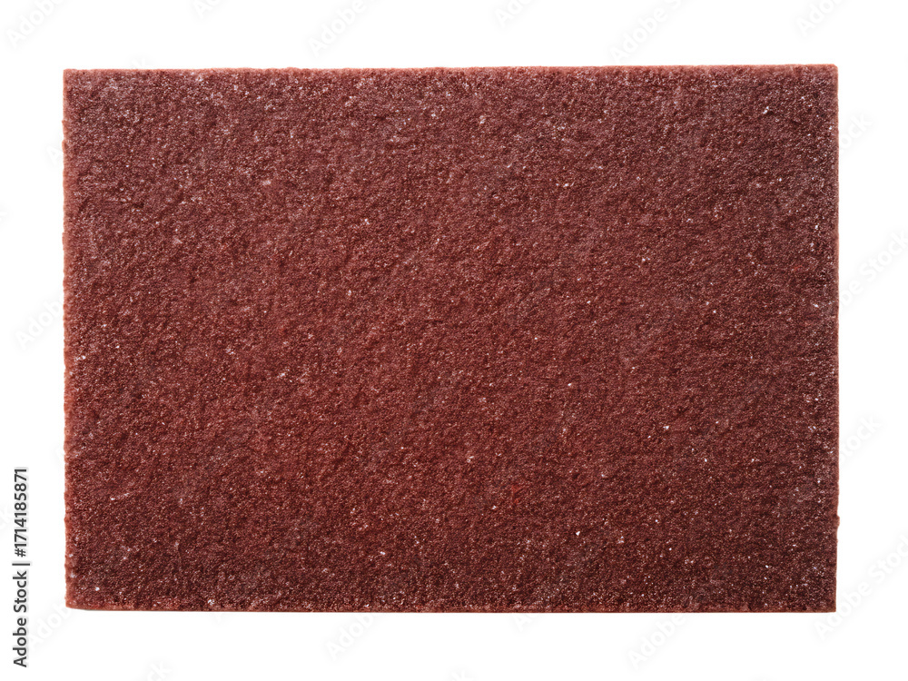 Fototapeta premium Maroon Rectangular Abrasive Scouring Pad Texture Close-up brown isolated on a transparent background