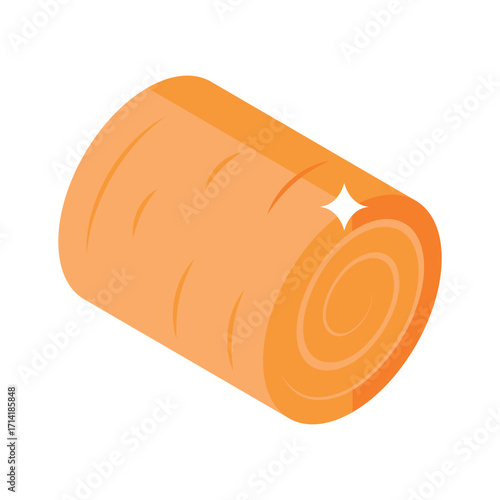 Premium isometric style icon of bundled dry hay