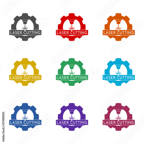 Laser beam  icon isolated on white background. Set icons colorful