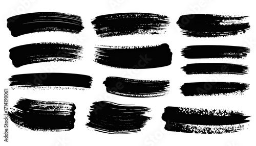 Abstract black and white paint brush strokes with glitter effect