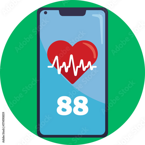 App symbol for tracking fitness health and medical data in the gym.