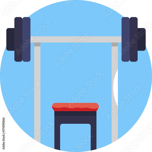 Barbell icon representing weightlifting and strength training equipment.