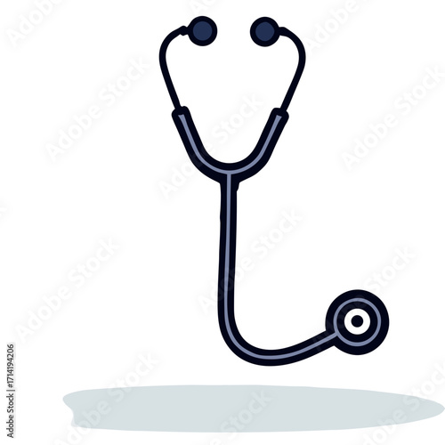Stethoscope medical equipment doctor health care checkup tool hospital clinic examination diagnostics instrument sticker icon on transparent background 