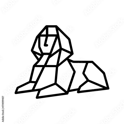 Line icon origami sphinx vector on a white background
Vector icon on a white background