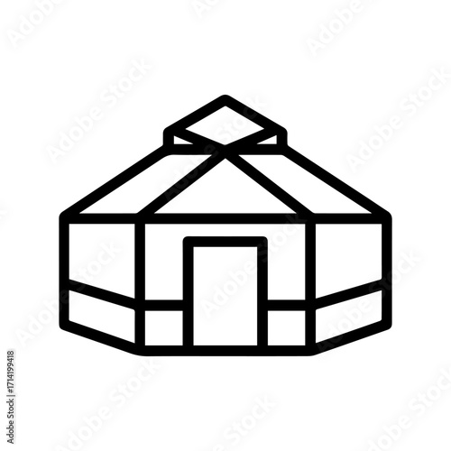 Line icon origami yurt vector on a white background
Vector icon on a white background
