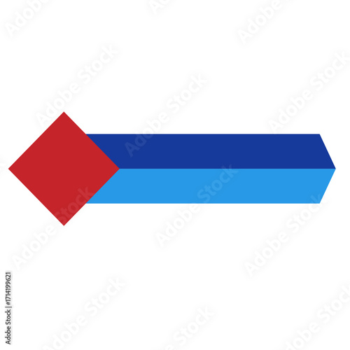 Red and Blue Name Tag