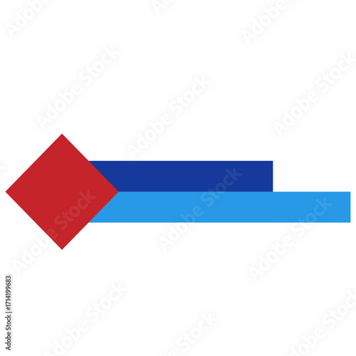 Red and Blue Name Tag