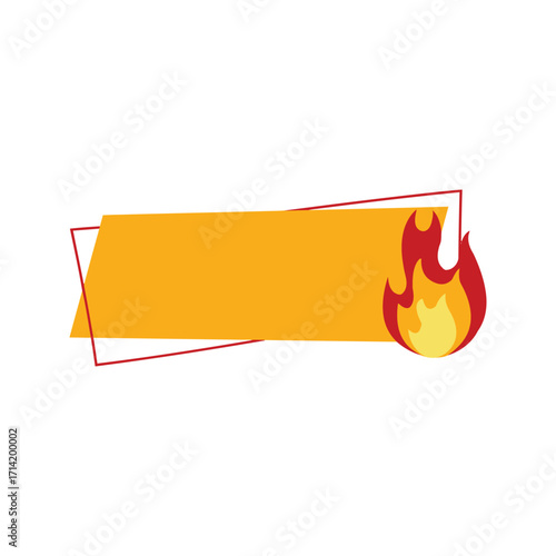 Hot Sale Banner with Fire Icon.