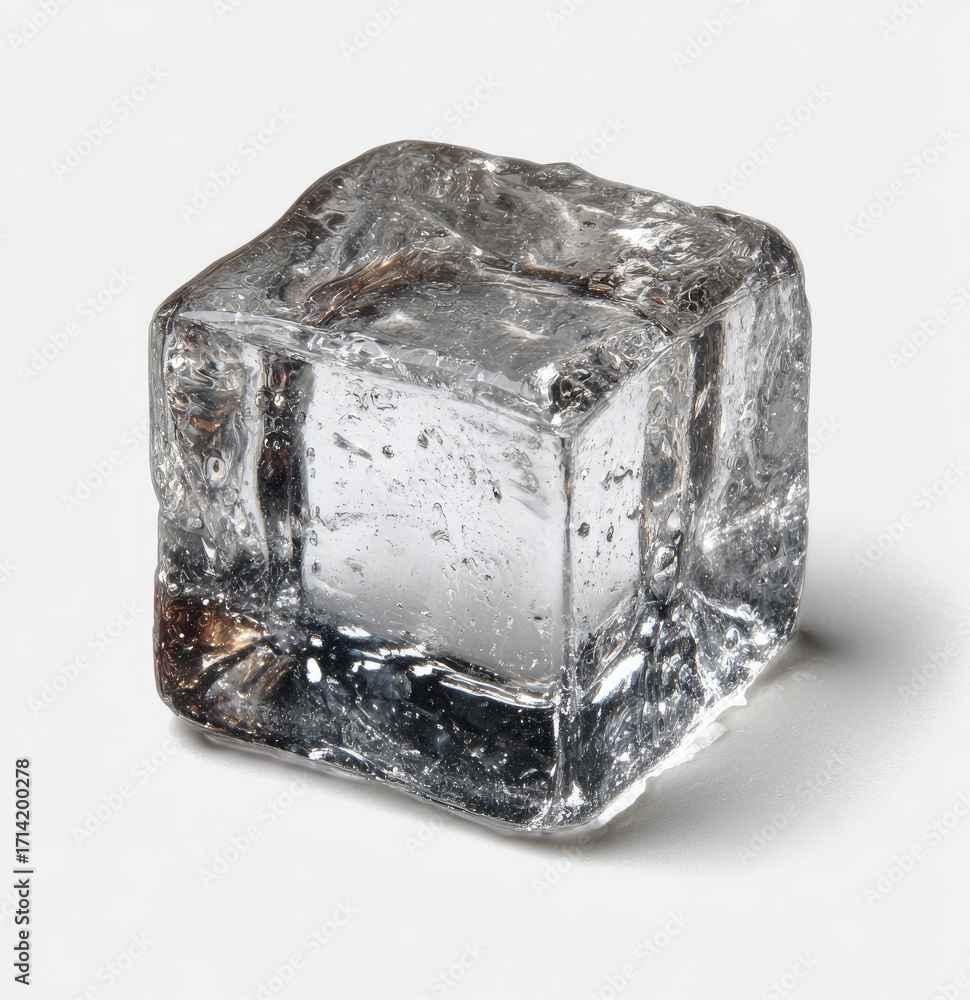 Obraz premium Single, clear, square ice cube