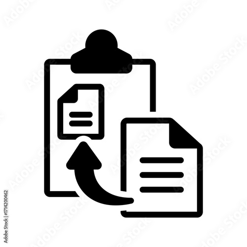 Vector solid black icon for Paste