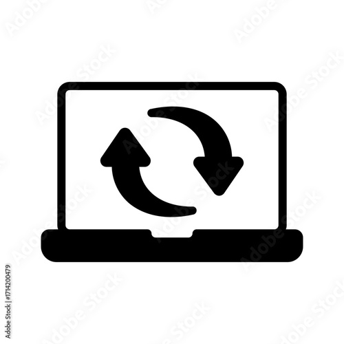 Vector solid black icon for Refresh