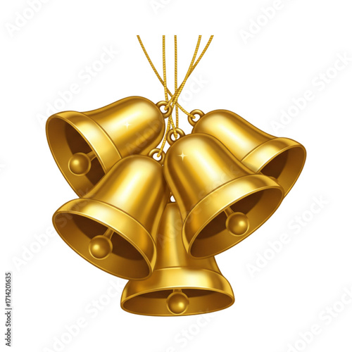 golden christmas bells