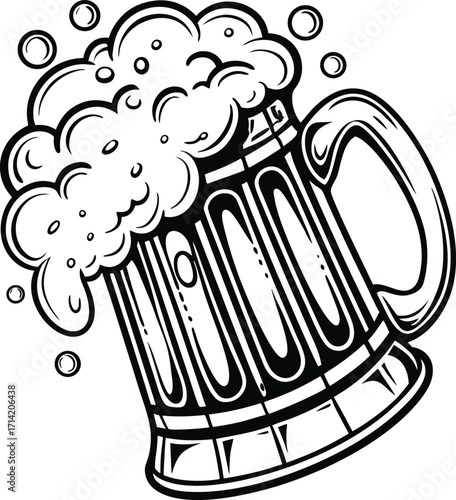 Beer Mug Vector Image, Clipart