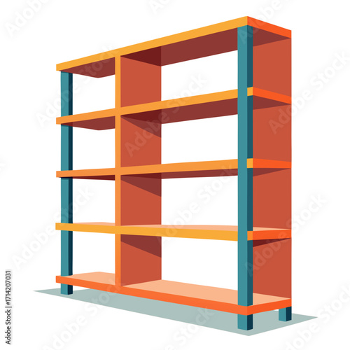 wooden shelves with clipping path