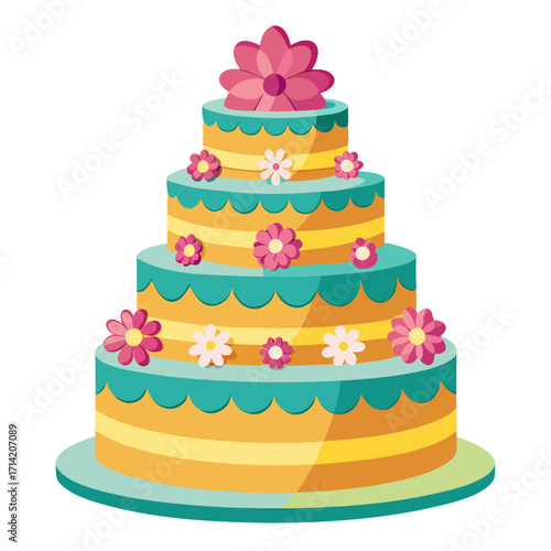 wedding cake with roses