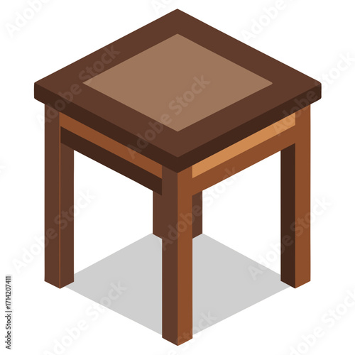 wooden table isolated on white