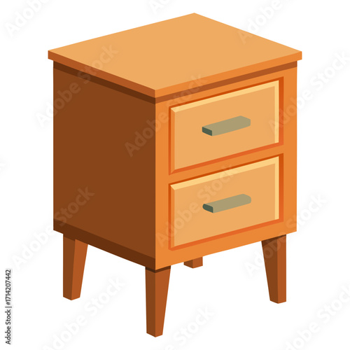 wooden cabinet isolated on white