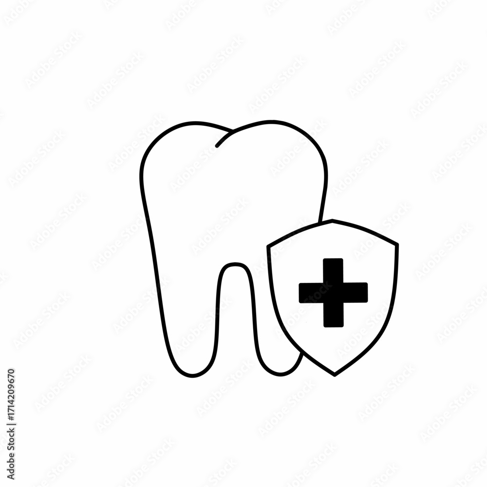 Fototapeta premium Vector art of dental and oral health icon symbols
