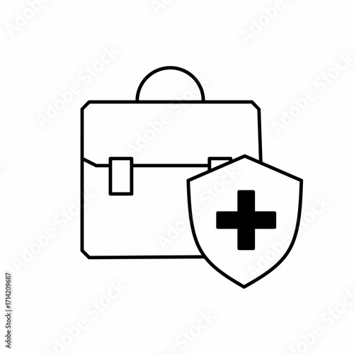 Vector art of health icon symbols in the world of work