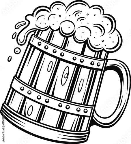 Beer Mug Vector Image, Clipart