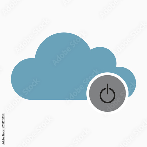 cloud computing on off button symbol